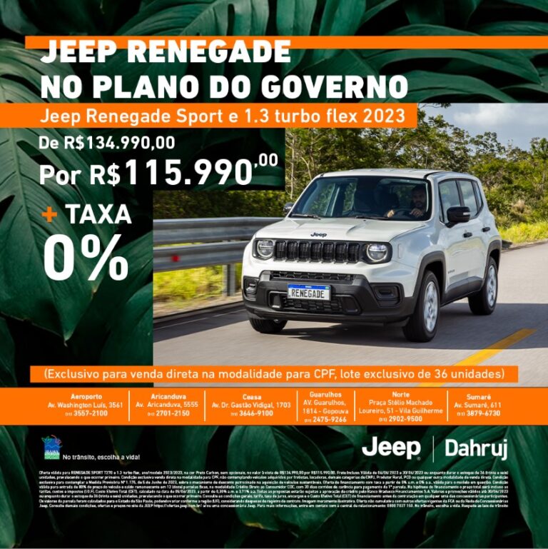 Jeep CNPJ 2023 Jeep Dahruj Aeroporto